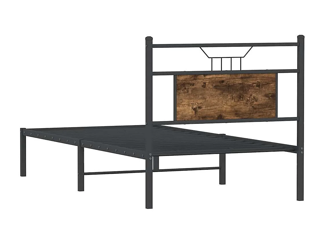 Letto per adulti | Letto singolo | Giroletto senza Materasso Rovere Fumo 80x200 cm in Truciolato