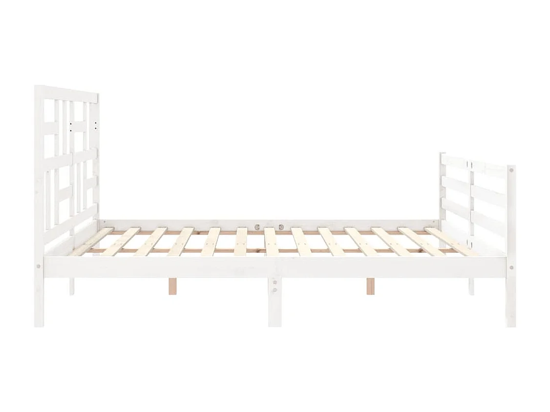 Lit double | Lit adulte | Cadre de lit blanc 200x200 cm bois massif