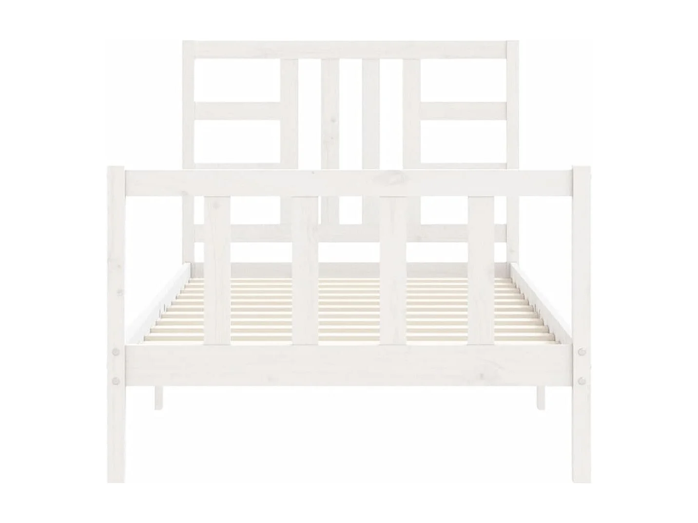 Lit simple | Lit adulte, enfant | Cadre de lit blanc 100x200 cm bois de pin massif
