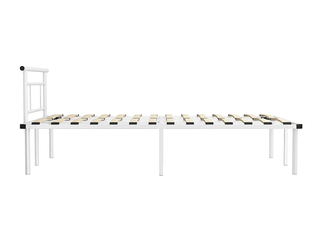 Lit simple | Lit adulte, enfant | Cadre de lit blanc métal 120x200 cm