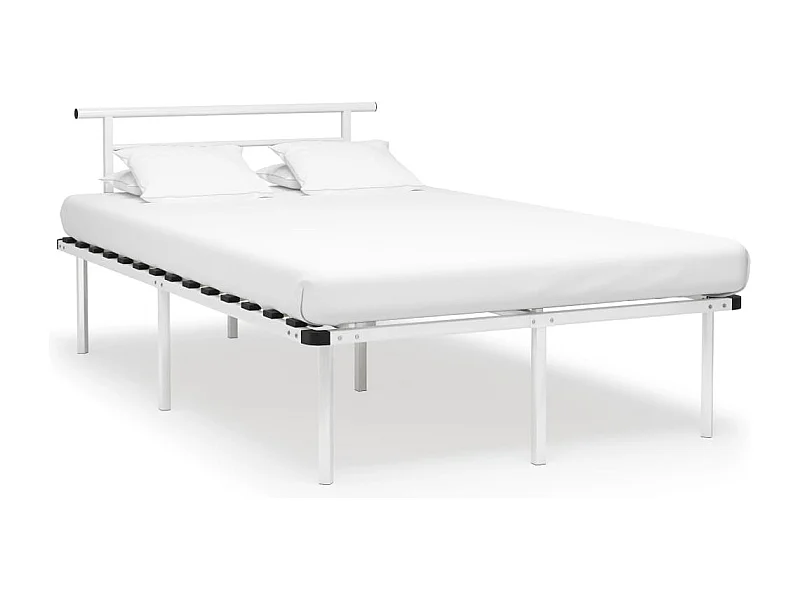 Lit simple | Lit adulte, enfant | Cadre de lit blanc métal 120x200 cm