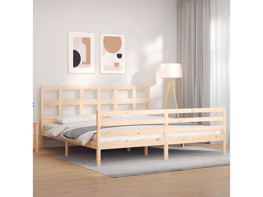 Lit double | Lit adulte | Cadre de lit 200x200 cm bois massif