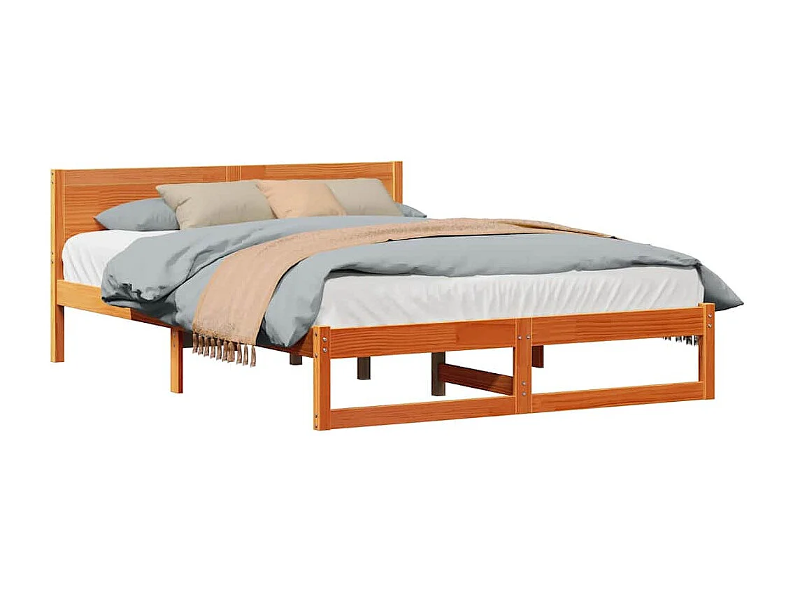 Lit double | Lit adulte | Cadre de lit Marron 160x200 cm Bois de pin massif