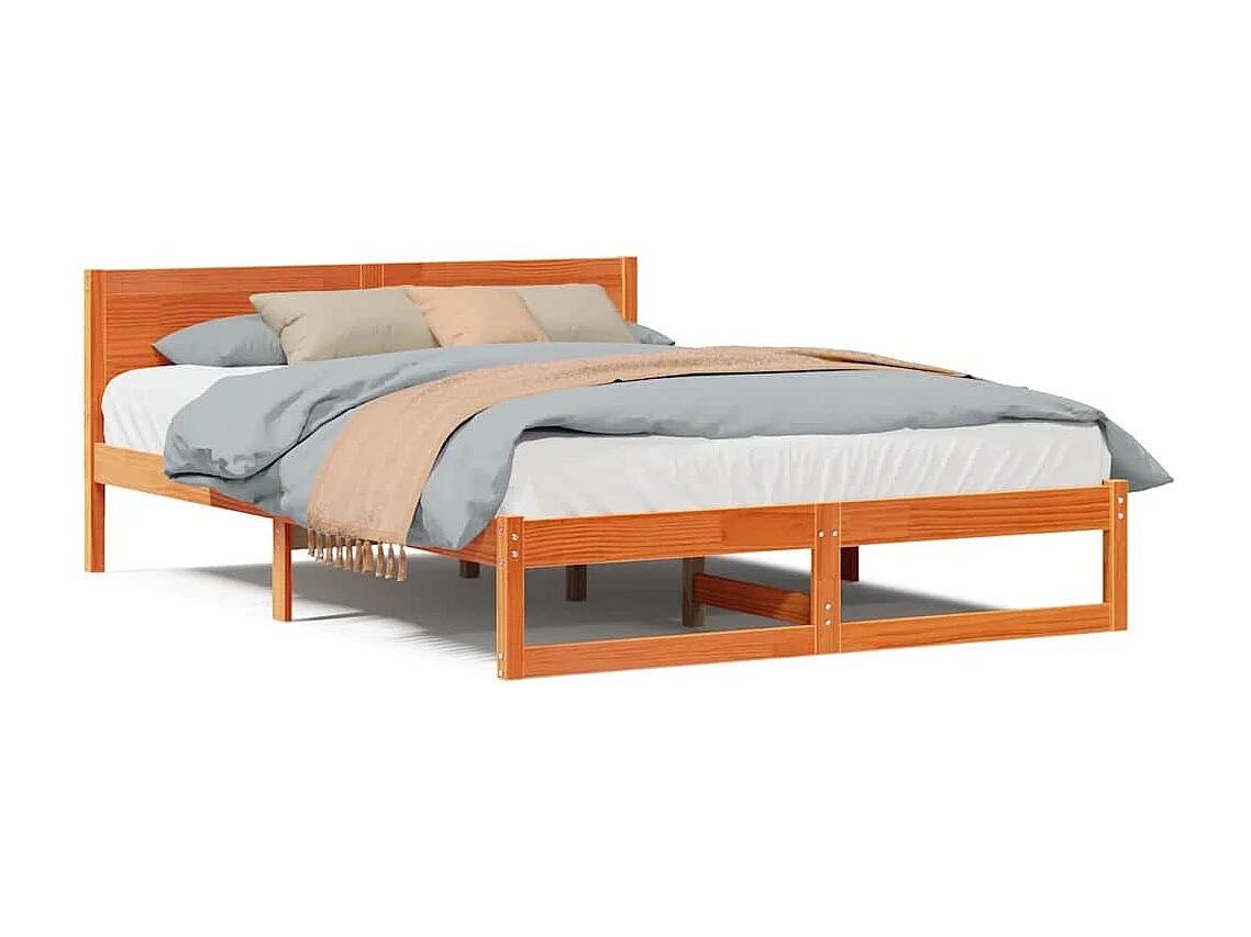 Lit double | Lit adulte | Cadre de lit Marron 160x200 cm Bois de pin massif