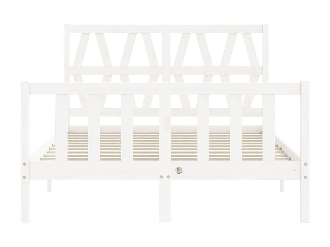 Lit simple | Lit adulte, enfant | Cadre de lit blanc bois de pin massif 120x190 cm