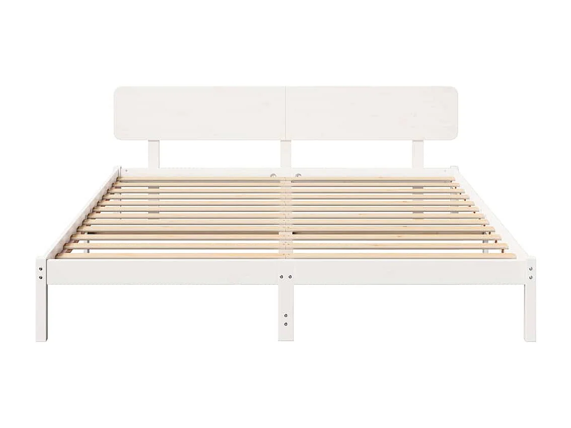Lit double | Lit adulte | Cadre de lit Blanc 180x200 cm Bois massif en pin