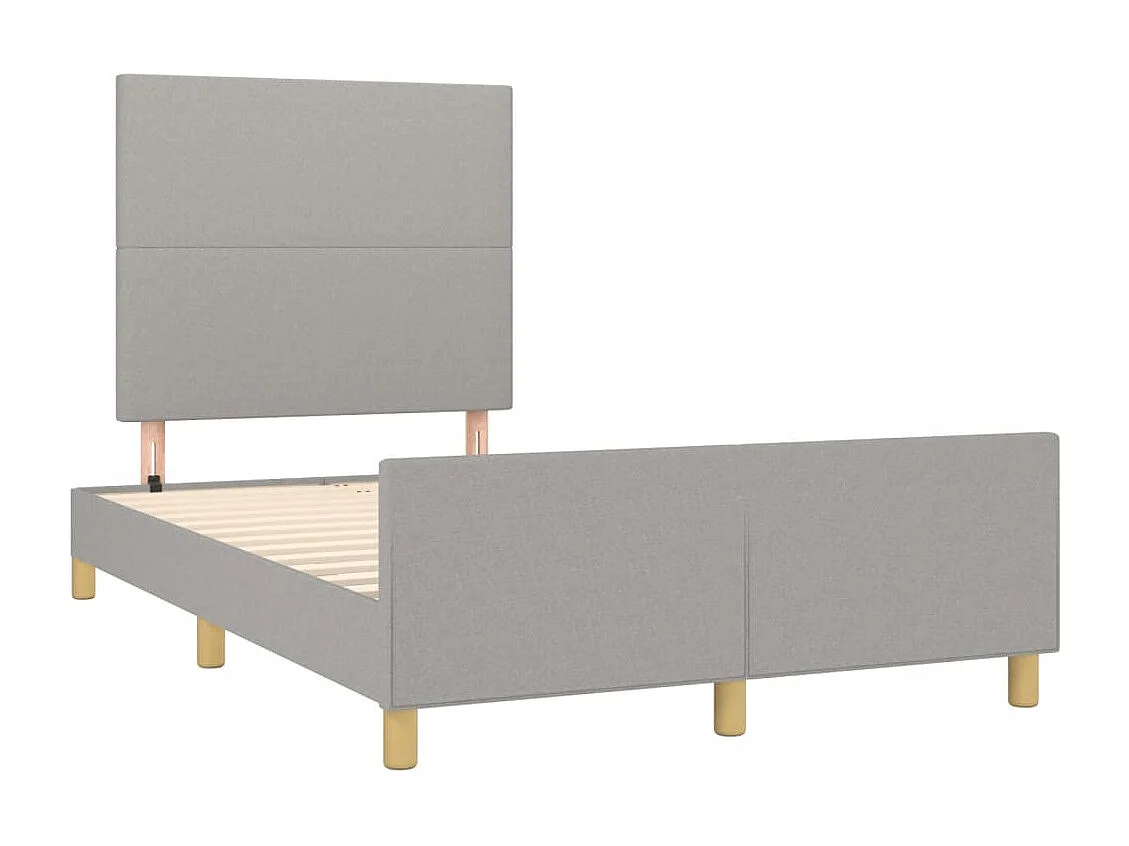 Lit simple | Lit adulte, enfant | Cadre de lit gris clair 120x200 cm tissu