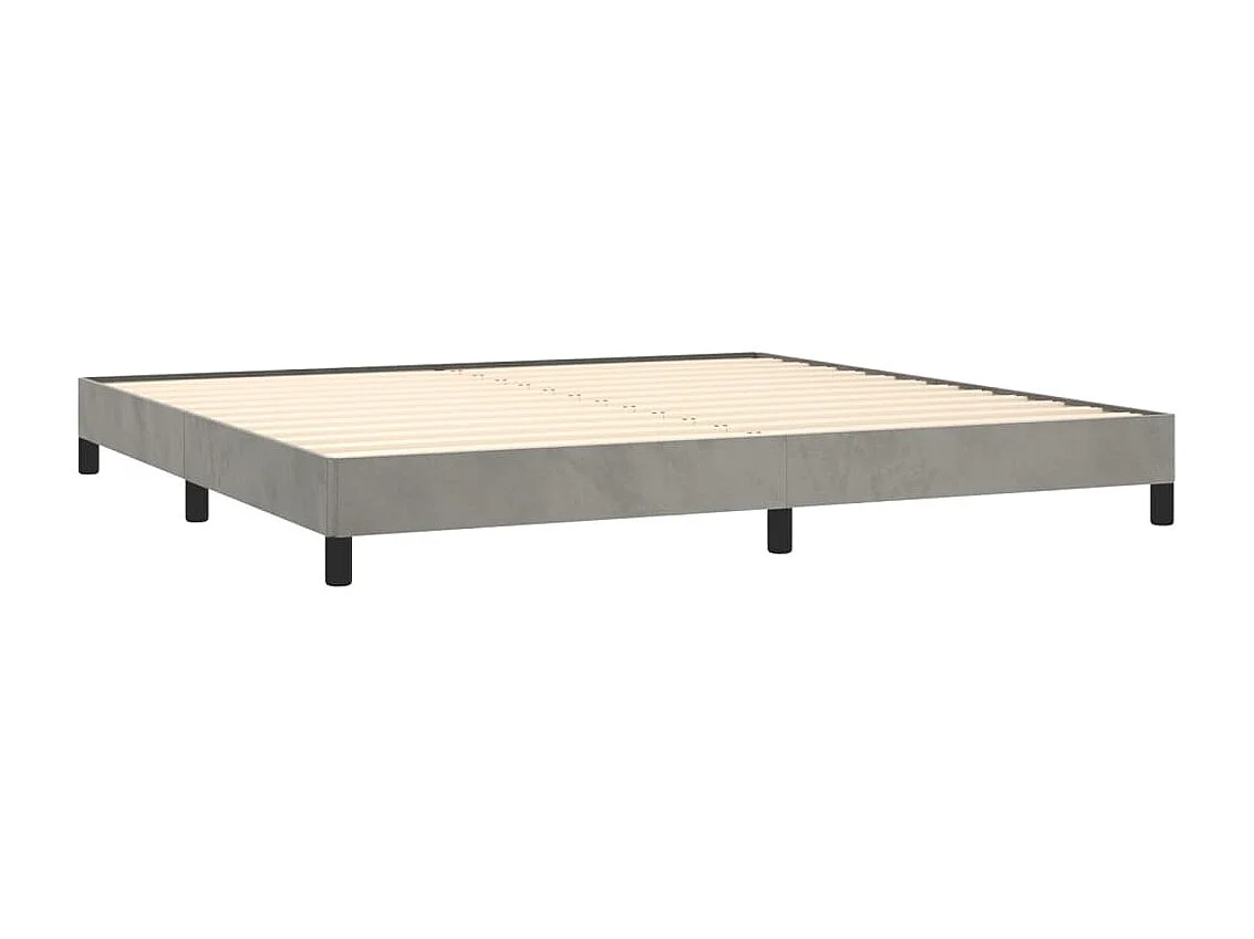 Lit double | Lit adulte | Cadre de lit gris clair 200x200 cm velours