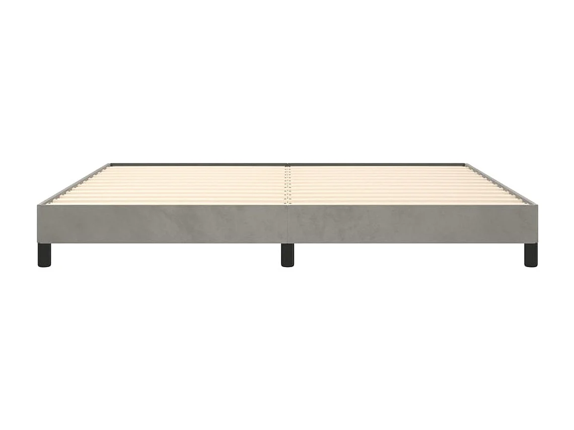Lit double | Lit adulte | Cadre de lit gris clair 200x200 cm velours
