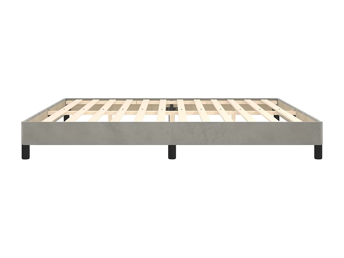Lit double | Lit adulte | Cadre de lit gris clair 200x200 cm velours