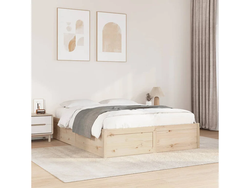 Lit double | Lit adulte | Cadre de lit 140x200 cm bois massif de pin