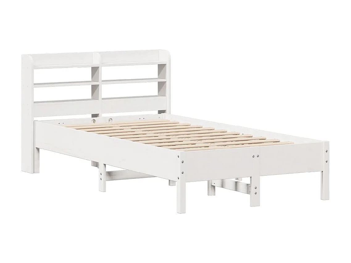 Lit simple | Lit adulte, enfant | Cadre de lit blanc 75x190 cm bois de pin massif