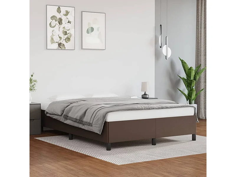 Lit double | Lit adulte | Cadre de lit marron 140x190 cm similicuir