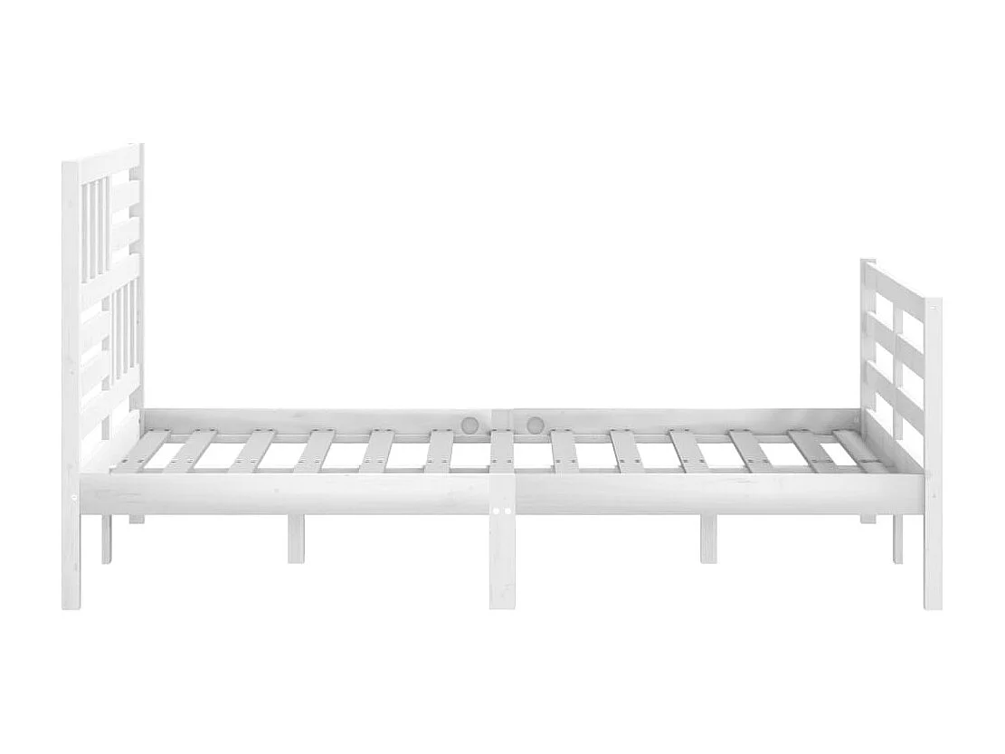 Lit simple | Lit adulte, enfant | Cadre de lit blanc bois massif 120x200 cm