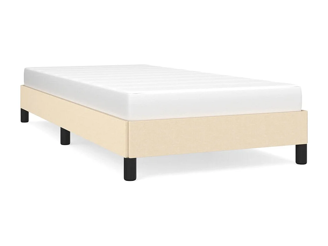Lit simple | Lit adulte, enfant | Cadre de lit crème 100x200 cm tissu