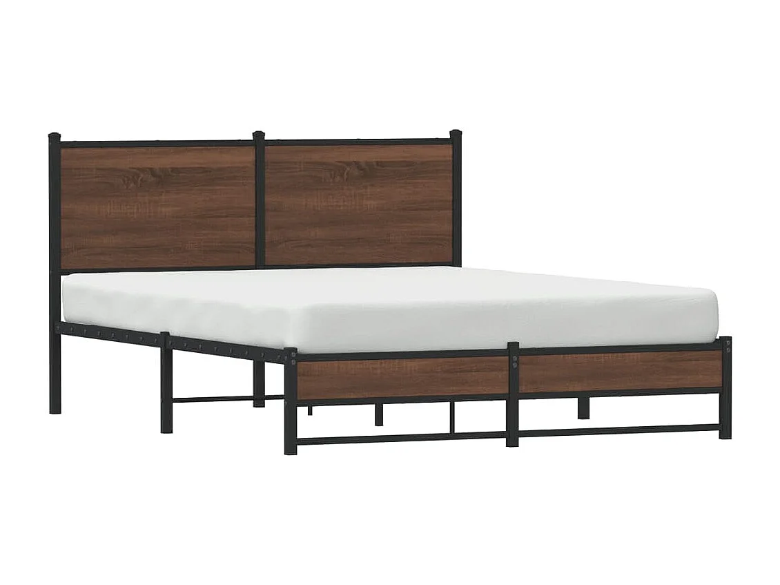 Lit double | Lit adulte | Cadre de lit en métal chêne marron 137x190 cm