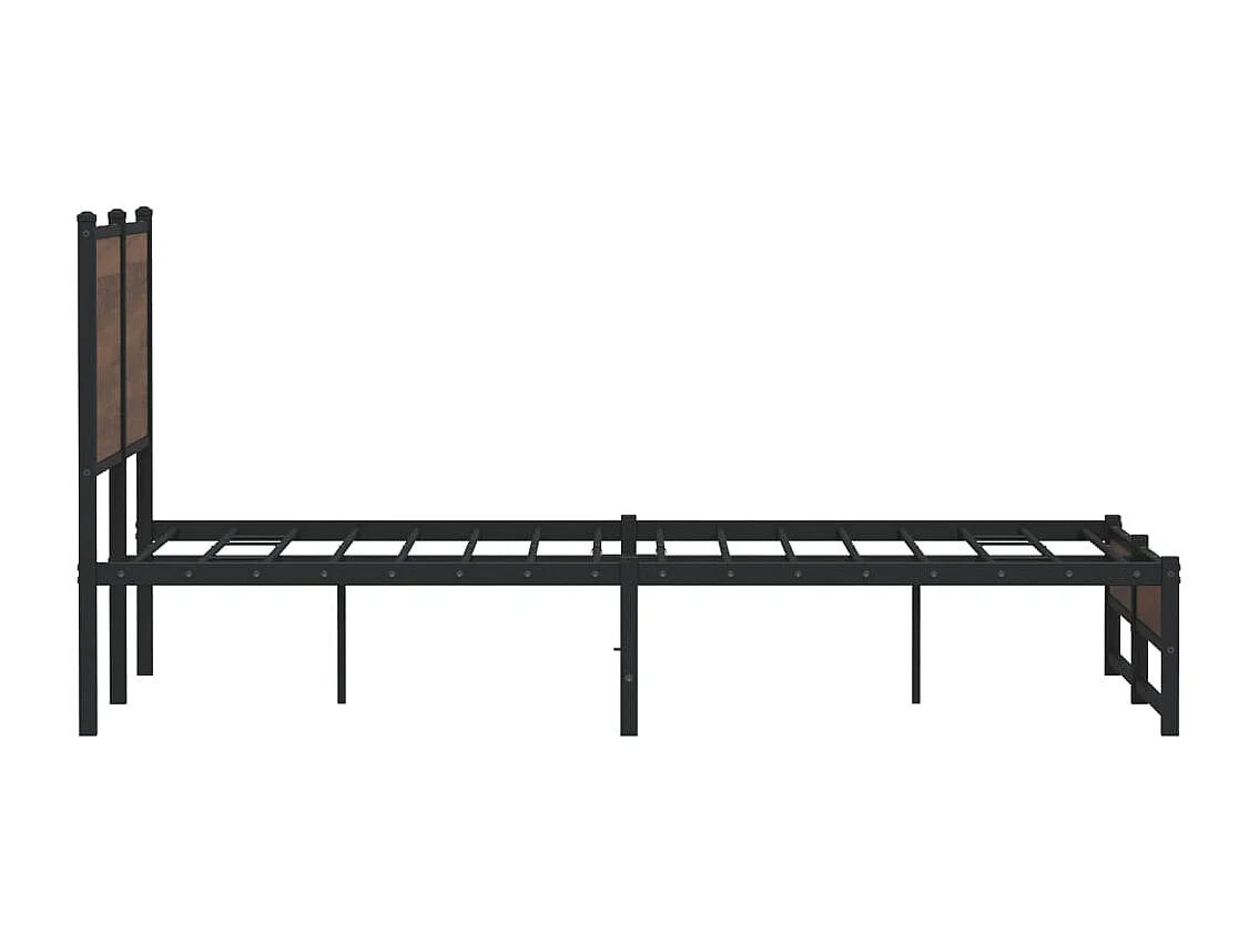 Lit double | Lit adulte | Cadre de lit en métal chêne marron 137x190 cm
