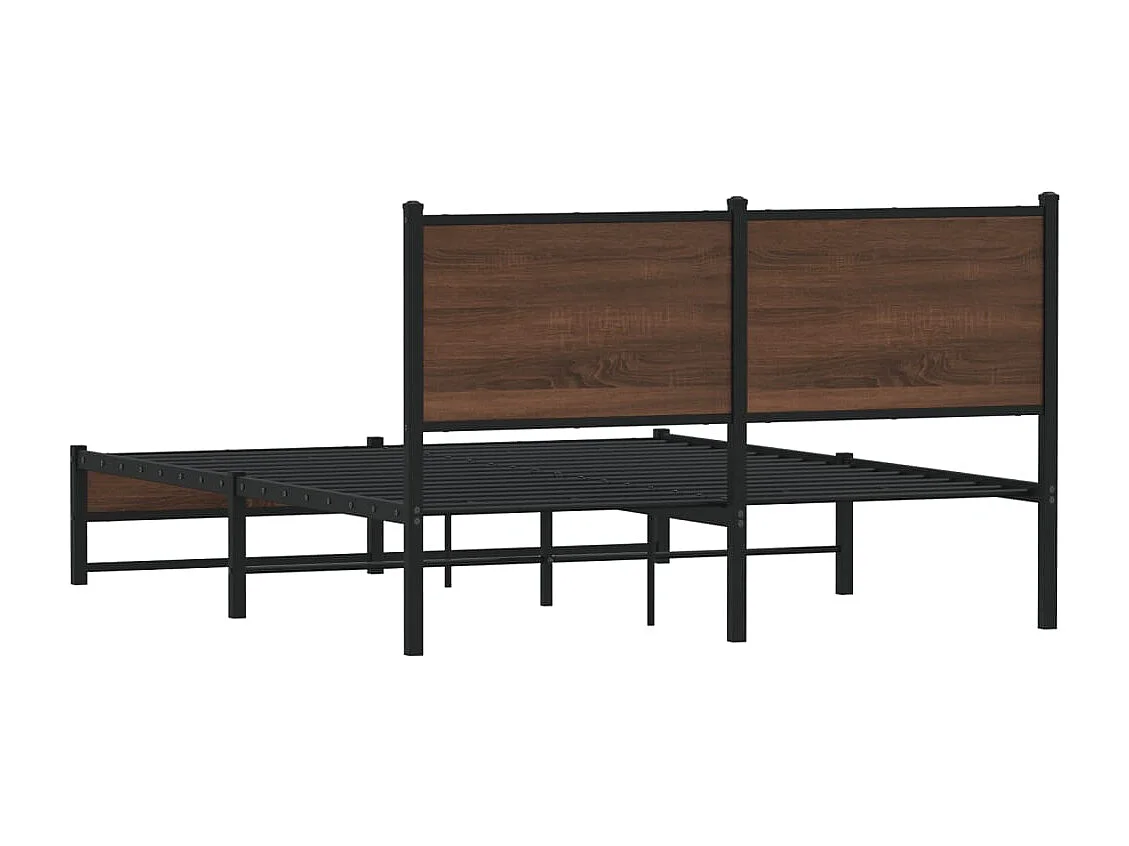Lit double | Lit adulte | Cadre de lit en métal chêne marron 137x190 cm