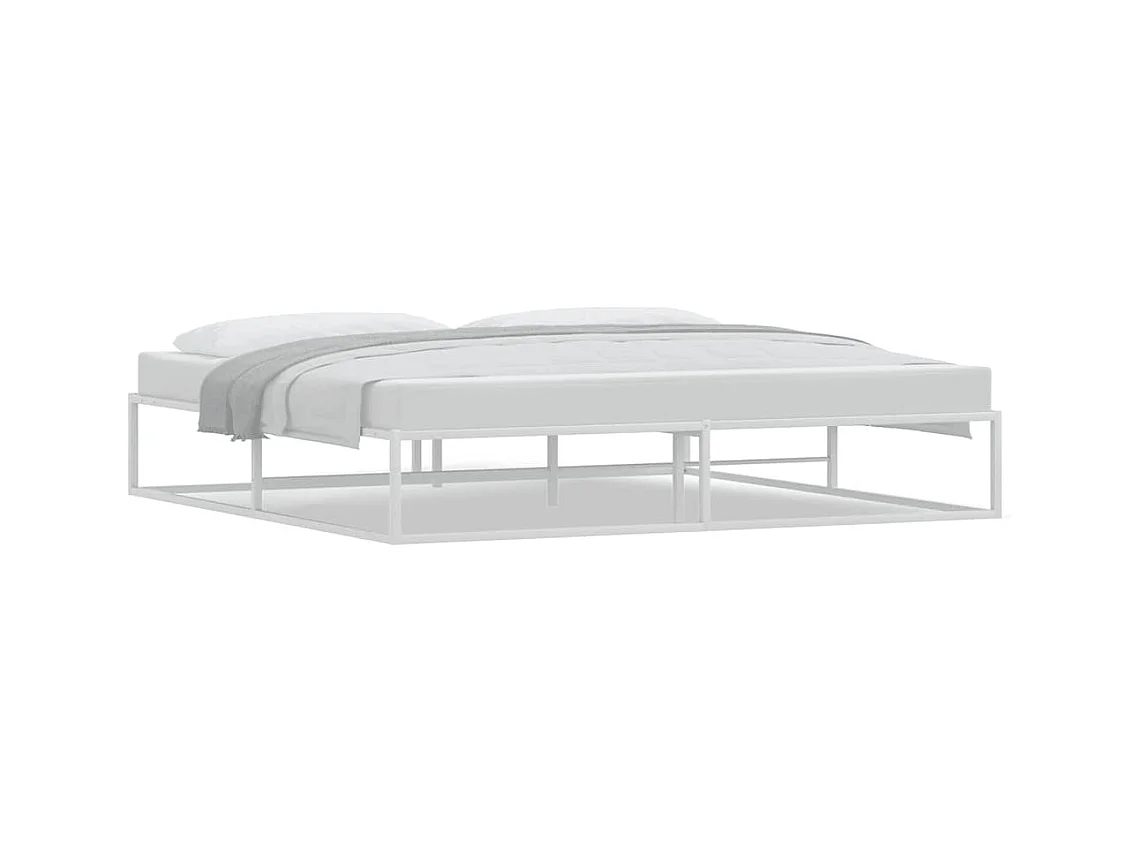 Letto per adulti | Letto matrimoniale | Giroletto senza Materasso Bianco 200x200 cm Metallo