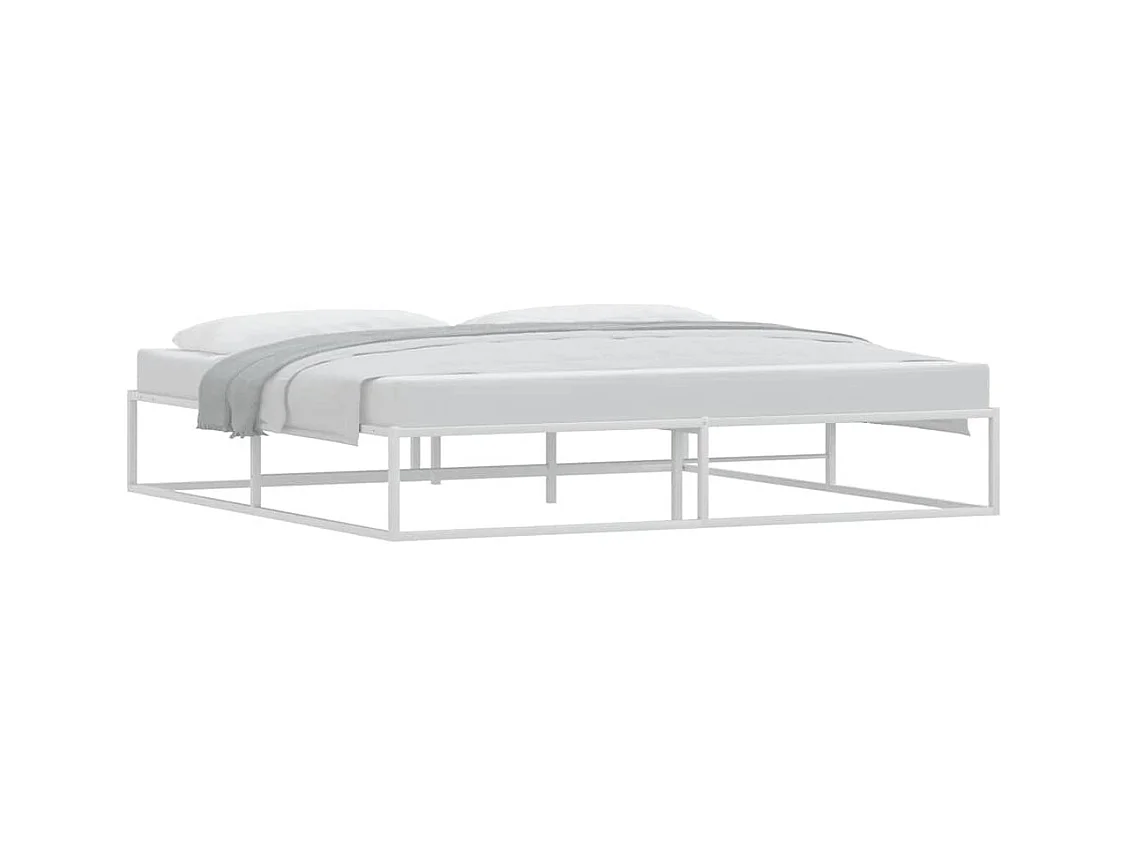 Letto per adulti | Letto matrimoniale | Giroletto senza Materasso Bianco 200x200 cm Metallo