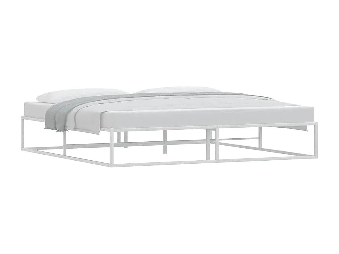 Letto per adulti | Letto matrimoniale | Giroletto senza Materasso Bianco 200x200 cm Metallo