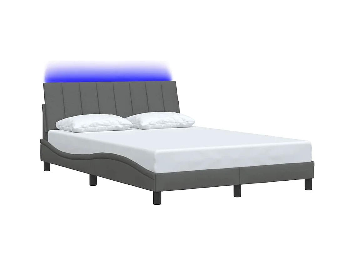 Letto per adulti | Letto matrimoniale | Giroletto senza Materasso Hanko Grigio Scuro 140x200 cm Tessuto