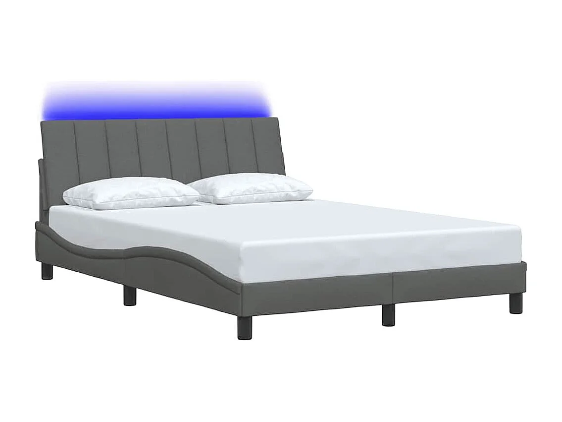 Letto per adulti | Letto matrimoniale | Giroletto senza Materasso Hanko Grigio Scuro 140x200 cm Tessuto