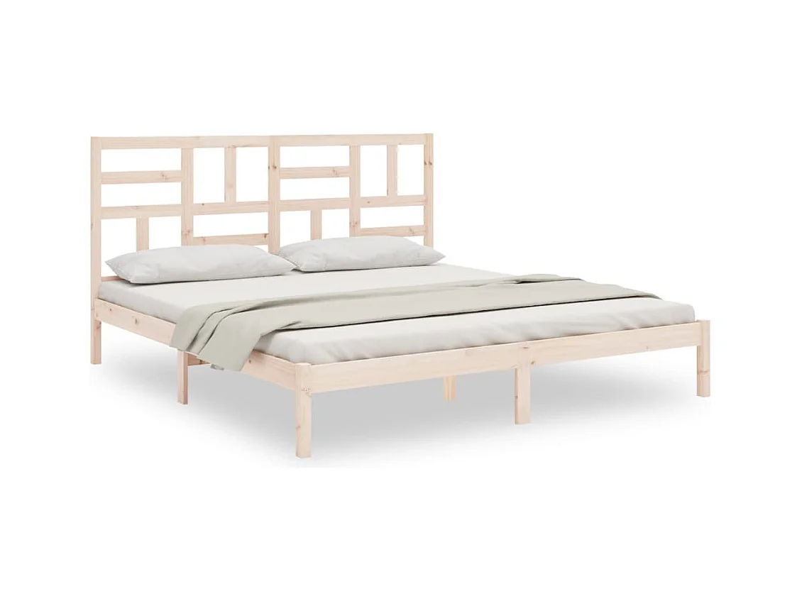 Letto per adulti | Letto matrimoniale | Giroletto senza Materasso in Legno Massello 200x200 cm