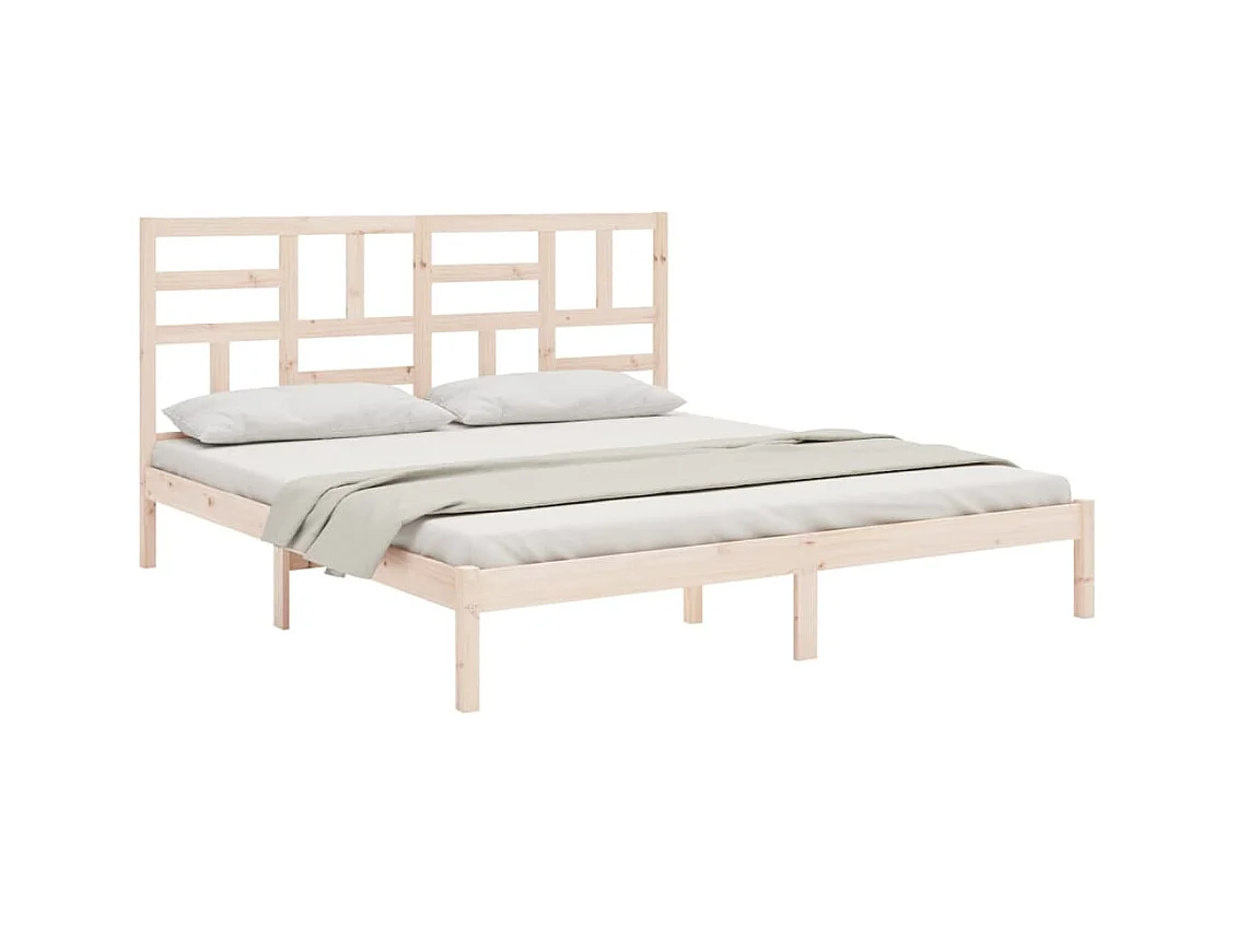 Letto per adulti | Letto matrimoniale | Giroletto senza Materasso in Legno Massello 200x200 cm