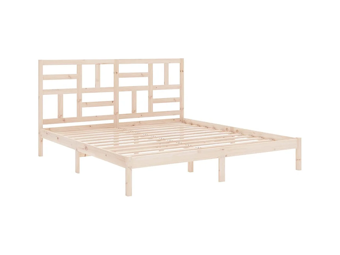 Letto per adulti | Letto matrimoniale | Giroletto senza Materasso in Legno Massello 200x200 cm