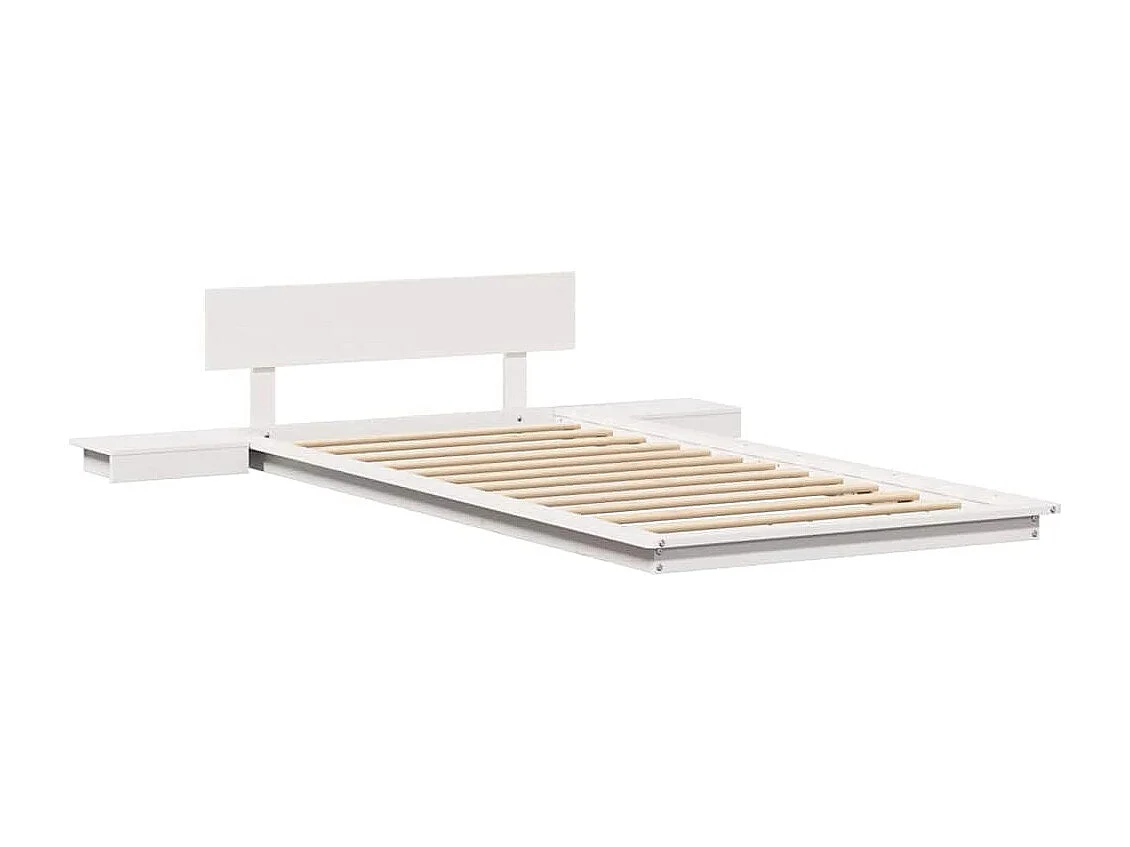 Lit simple | Lit adulte, enfant | Cadre de lit Blanc 90x200 cm bois