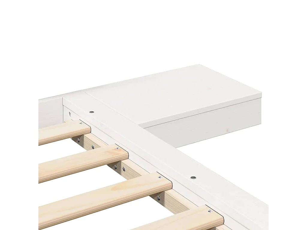 Lit simple | Lit adulte, enfant | Cadre de lit Blanc 90x200 cm bois