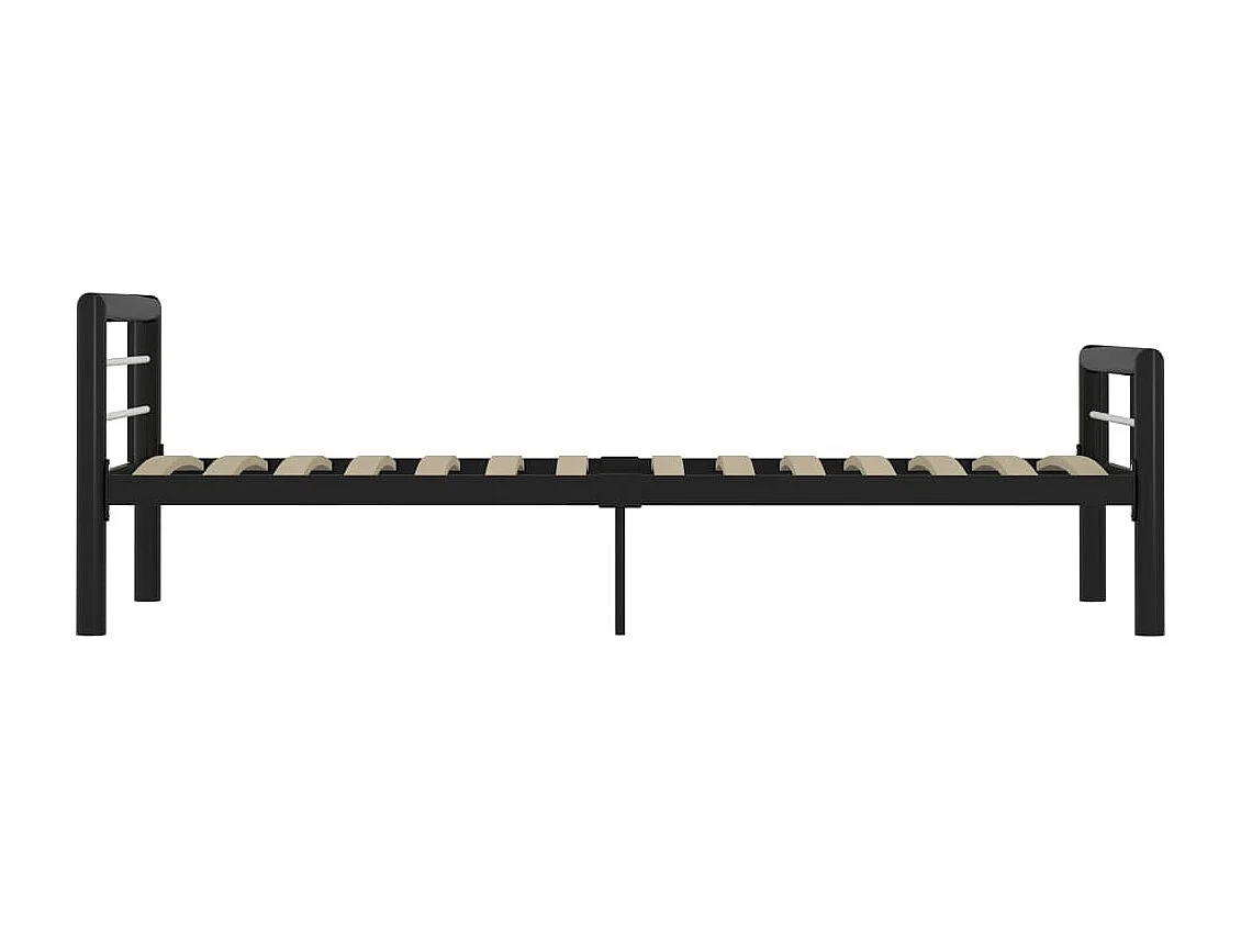 Lit simple | Lit adulte, enfant | Cadre de lit noir et blanc métal 100x200 cm
