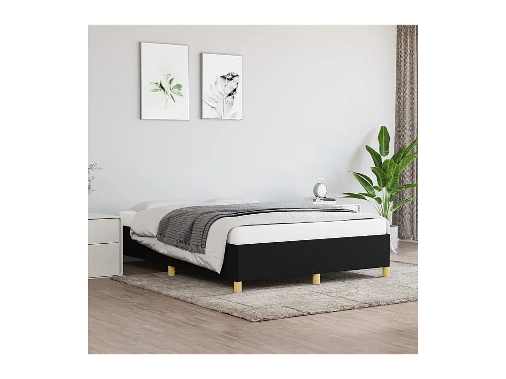 Lit double | Lit adulte | Cadre de lit noir 140x190 cm tissu