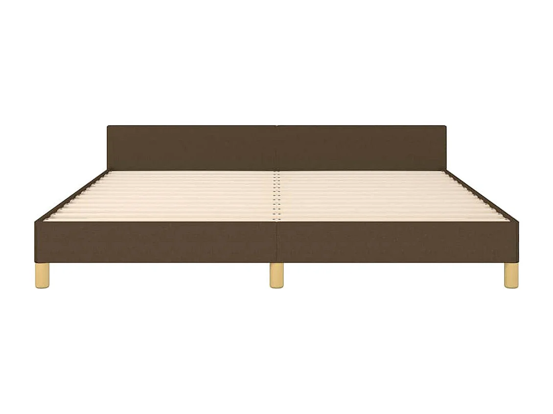 Lit double | Lit adulte | Cadre de lit marron foncé 180x200 cm tissu
