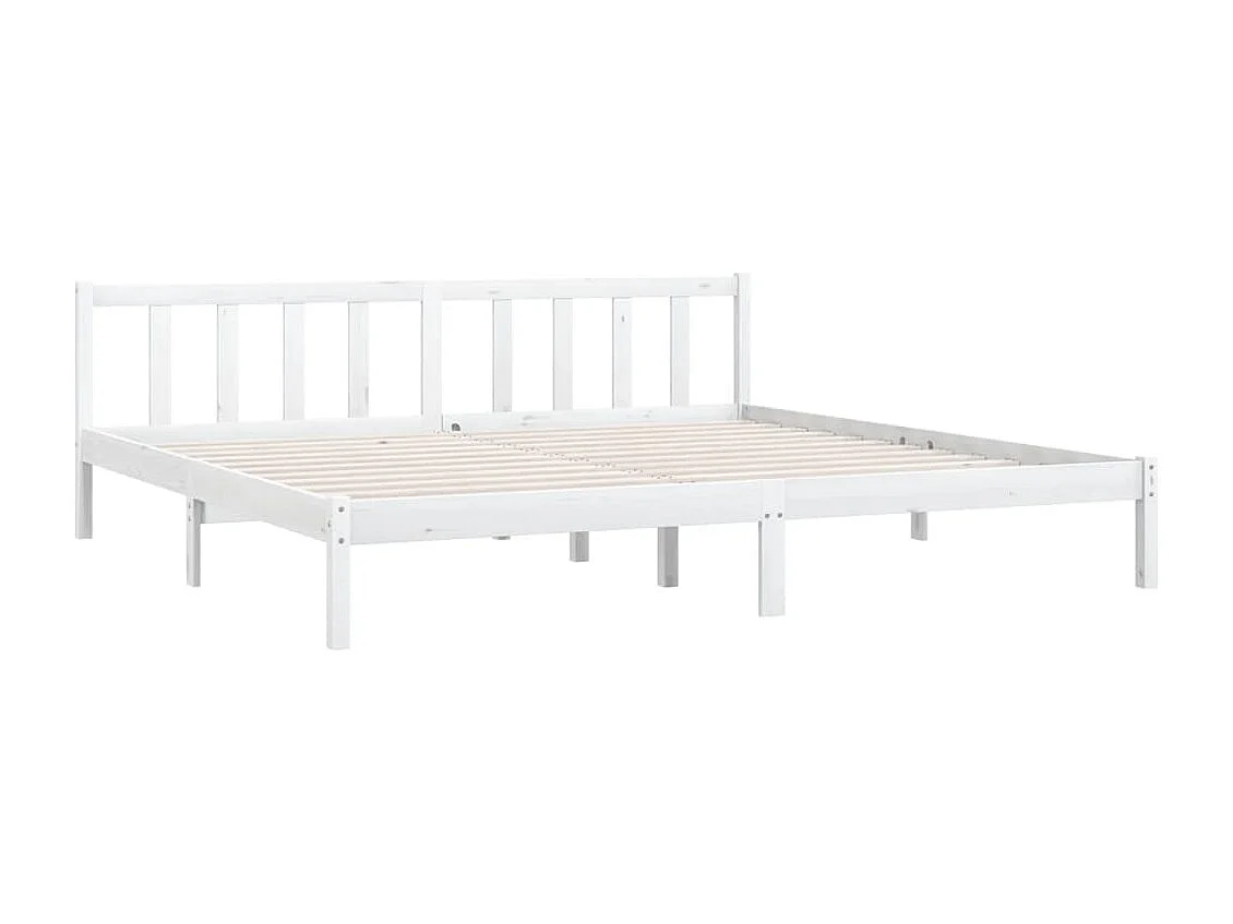 Lit double | Lit adulte | Cadre de lit blanc bois massif 180x200 cm