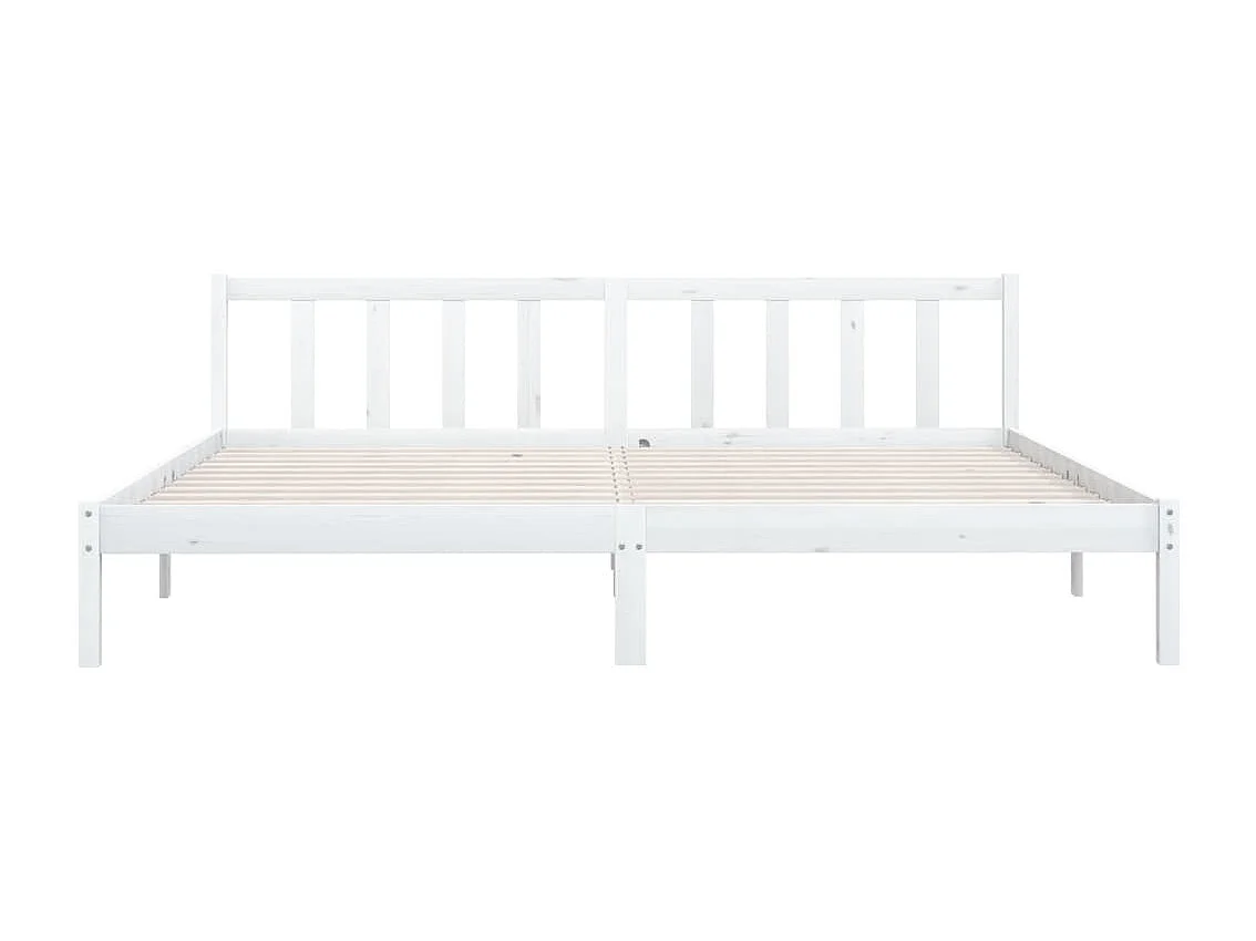 Lit double | Lit adulte | Cadre de lit blanc bois massif 180x200 cm