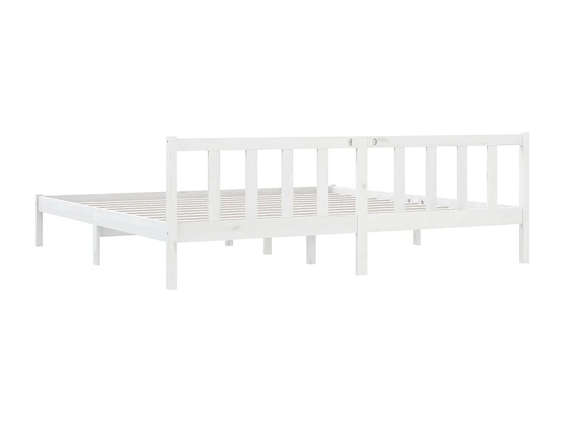 Lit double | Lit adulte | Cadre de lit blanc bois massif 180x200 cm