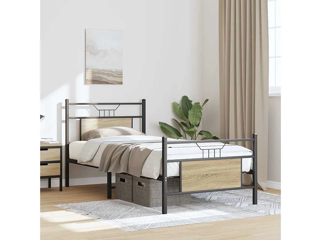 Lit simple | Lit adulte, enfant | Cadre de lit chêne sonoma 80x200 cm