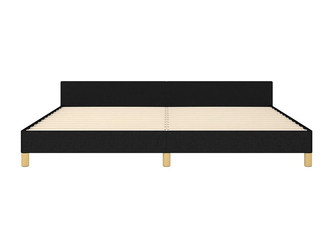 Lit double | Lit adulte | Cadre de lit noir 200x200 cm tissu