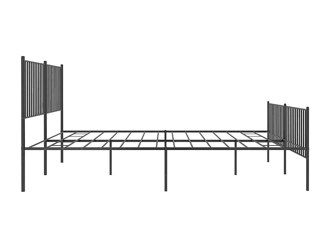 Lit double | Lit adulte | Cadre de lit métal avec pied de lit noir 183x213cm