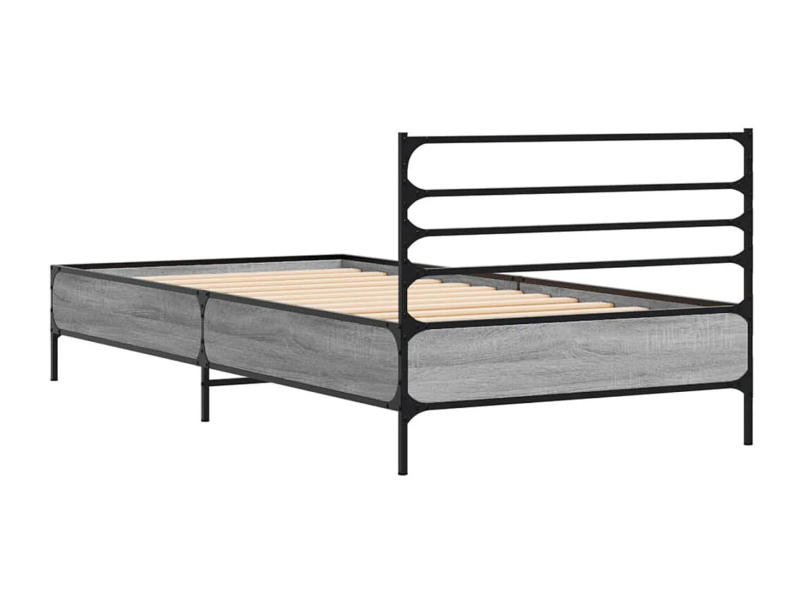 Lit simple | Lit adulte, enfant | Cadre de lit sonoma gris 75x190 cm