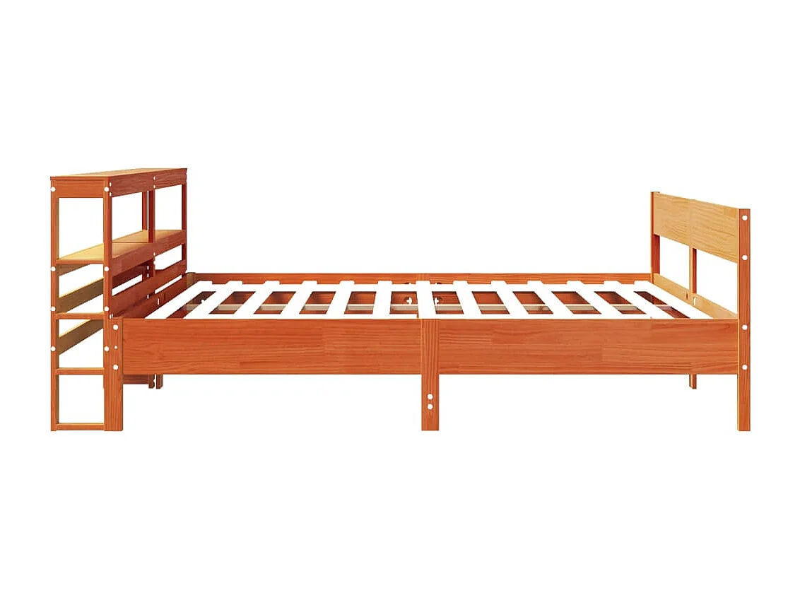 Lit double | Lit adulte | Cadre de lit cire marron 200x200cm bois pin massif