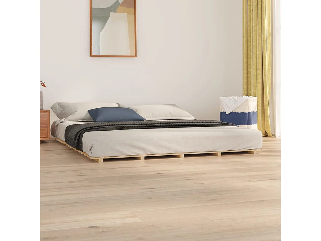 Bedframe | Tweepersoonsbed massief grenenhout 180x200 cm