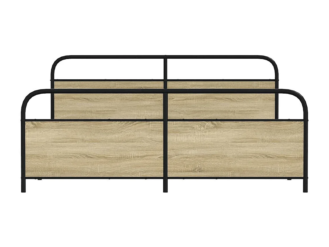 Letto per adulti | Letto matrimoniale | Giroletto senza Materaso in Metallo Rovere Sonoma 200x200 cm