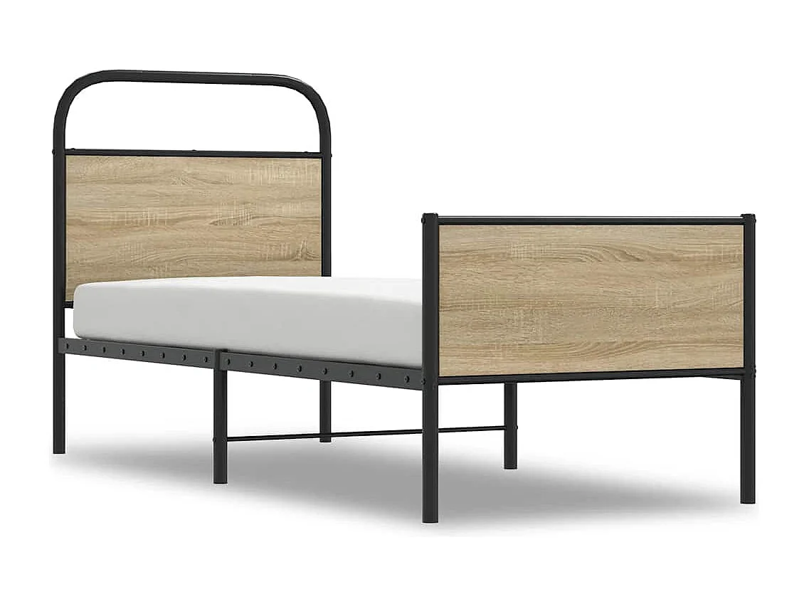 Letto per adulti | Letto singolo | Giroletto senza Materasso Rovere Sonoma 80x200 cm in Truciolato