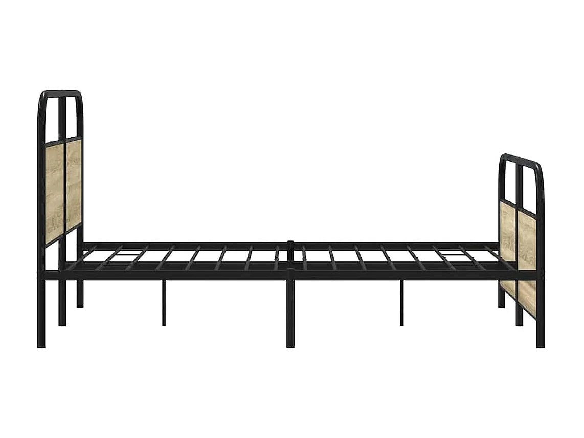 Letto per adulti | Letto matrimoniale | Giroletto senza Materaso in Metallo Rovere Sonoma 137x190 cm