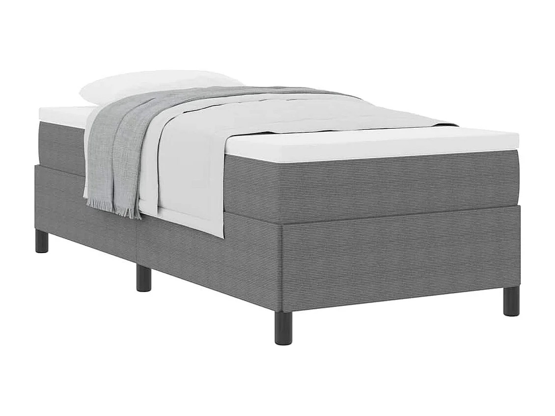 Lit simple | Lit adulte, enfant | Cadre de lit Gris clair 100x200 cm Tissu en velours côtelé