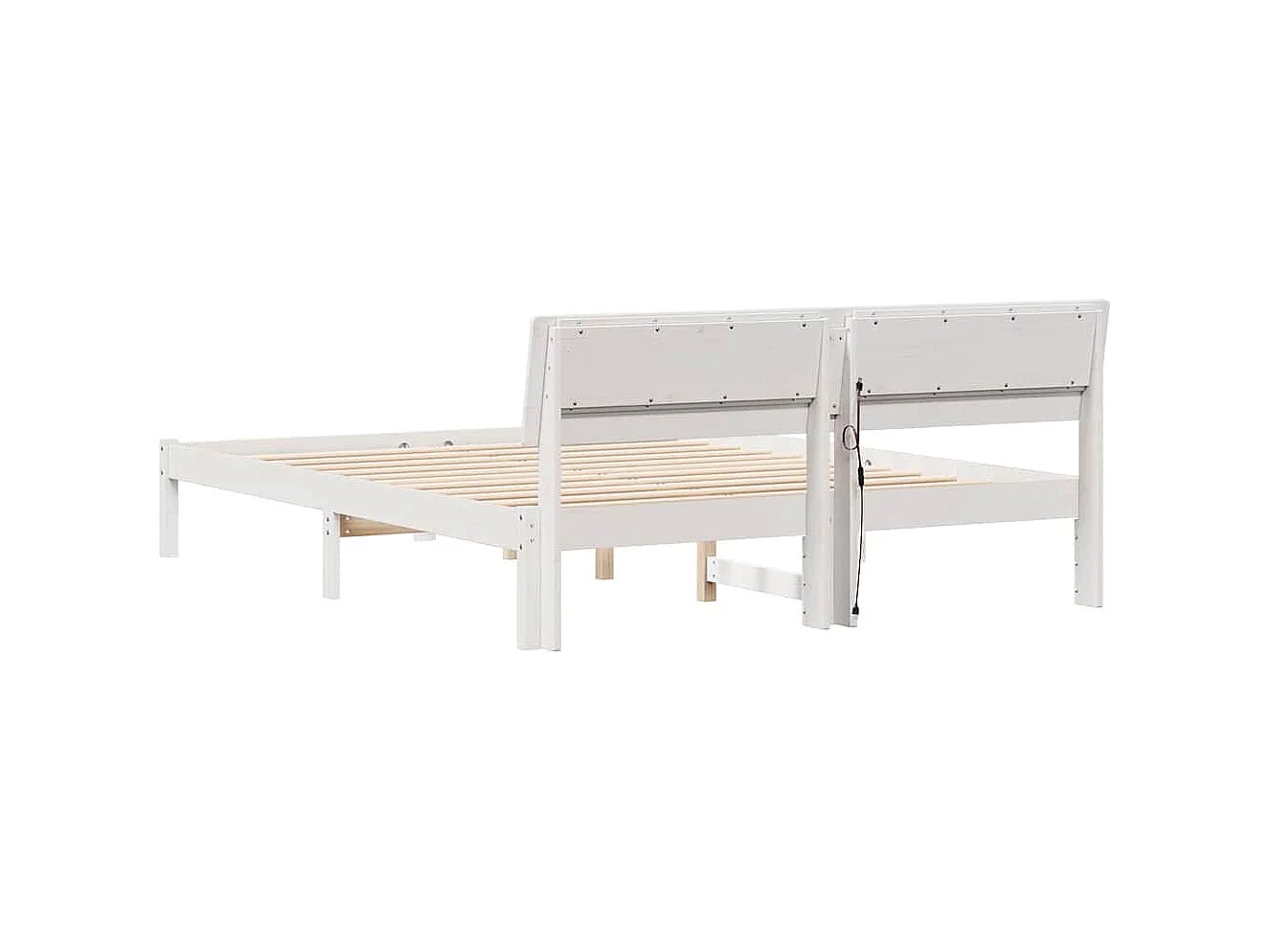 Lit double | Lit adulte | Cadre de lit Blanc 140x200 cm Bois massif en pin