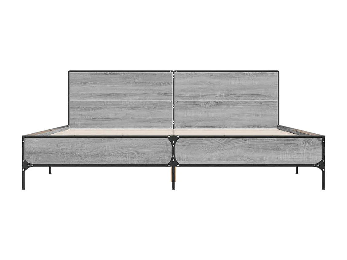 Lit double | Lit adulte | Cadre de lit sonoma gris 200x200 cm